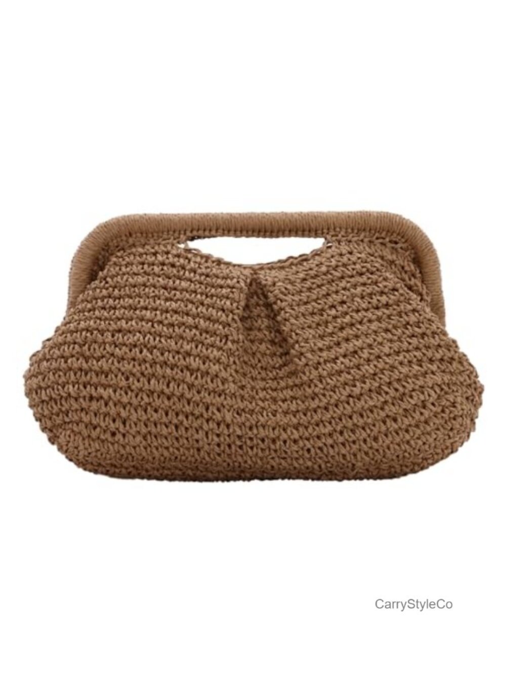 Straw Woven Cloud Dumpling Clutch Crossbody Shoulder Bag